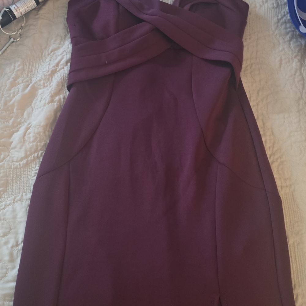Emerald Sundae Strapless Plum Dress